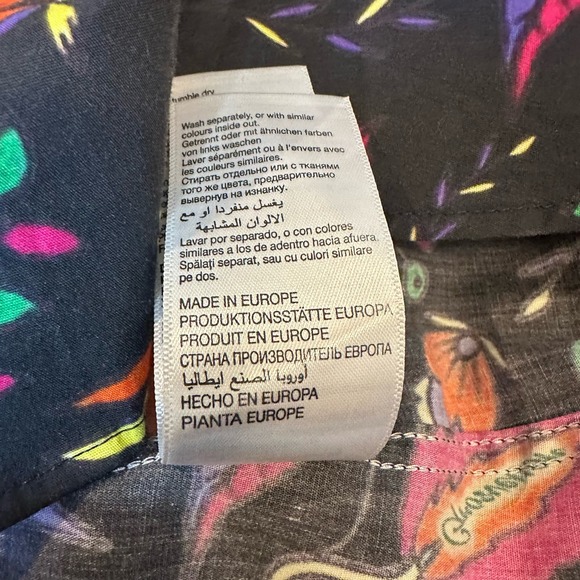 GrosVenor London Men's Funky Casual Colorful Black Floral Print Slim Fit sz XL - Picture 10 of 10